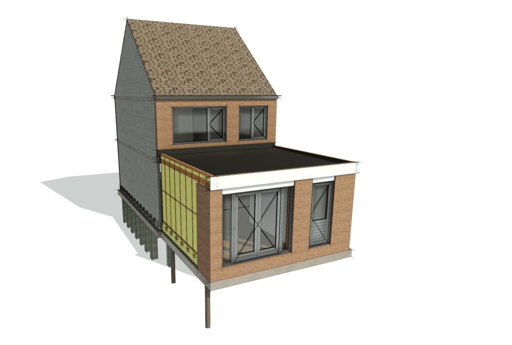 verbouwen woning wervershoof bouwtekening 3D