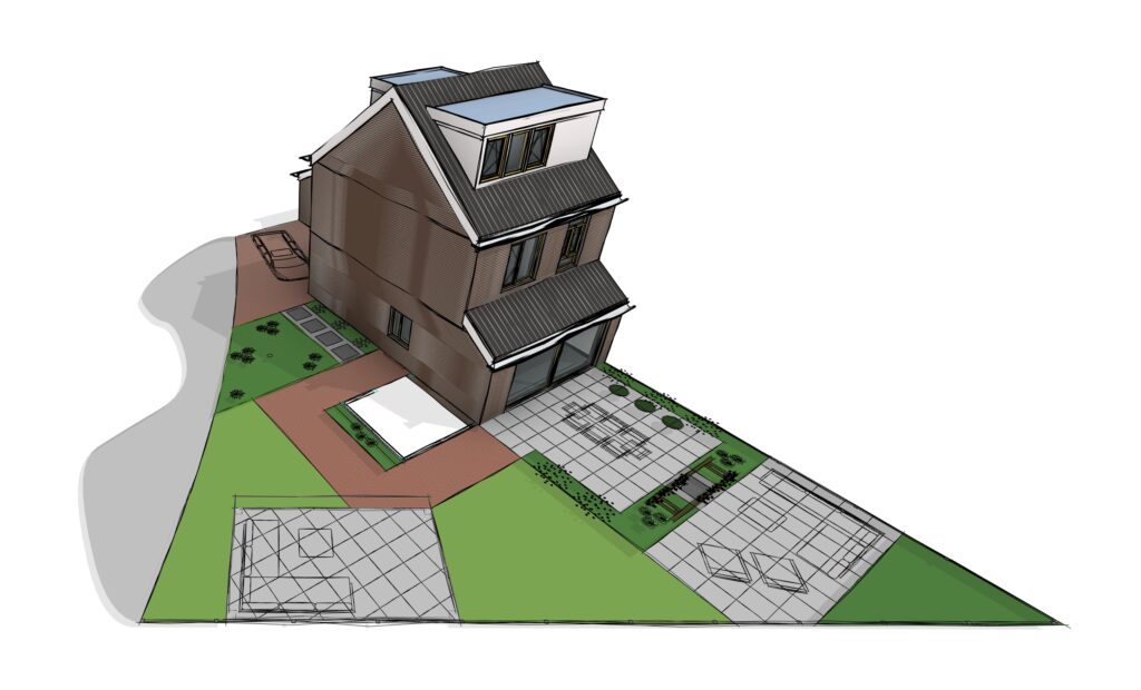 tuintonwerp woning oegstgeest nederland